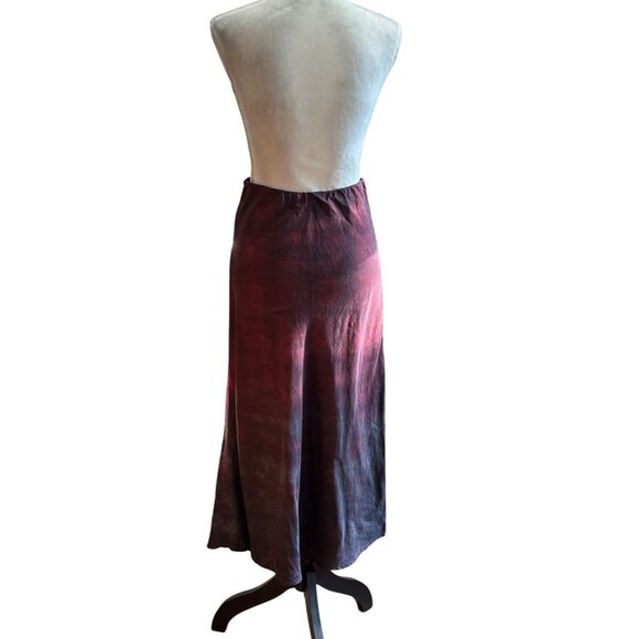 Cloth & Stone Womens Ombre Tie-Dye Midi Skirt Sz S Elastic Waistband Goth Grunge - Picture 1 of 11